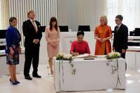 Niederländisches Königspaar im Landtag